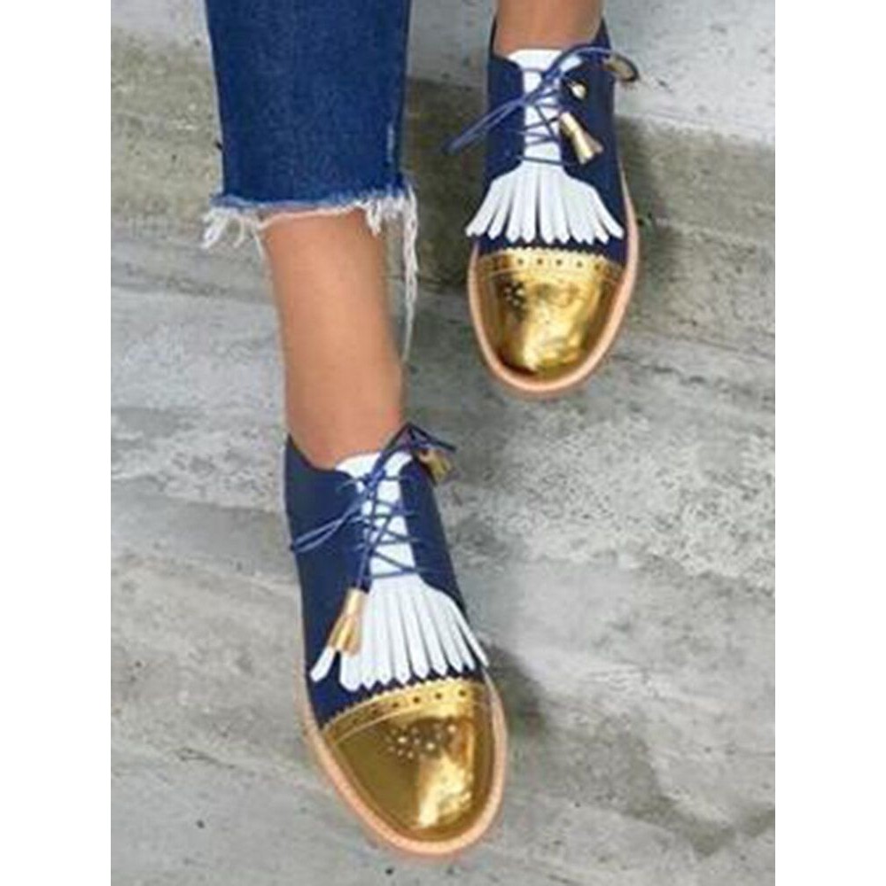 Women Tassel Decor Slip Resistant Casual Ladies Creepers Brogue Shoes Women Tassel Decor Slip Resistant Casual Ladies Creepers Brogue Shoes