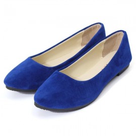 Women Pure Color Round Toe Slip On Flat Ballet Shoes