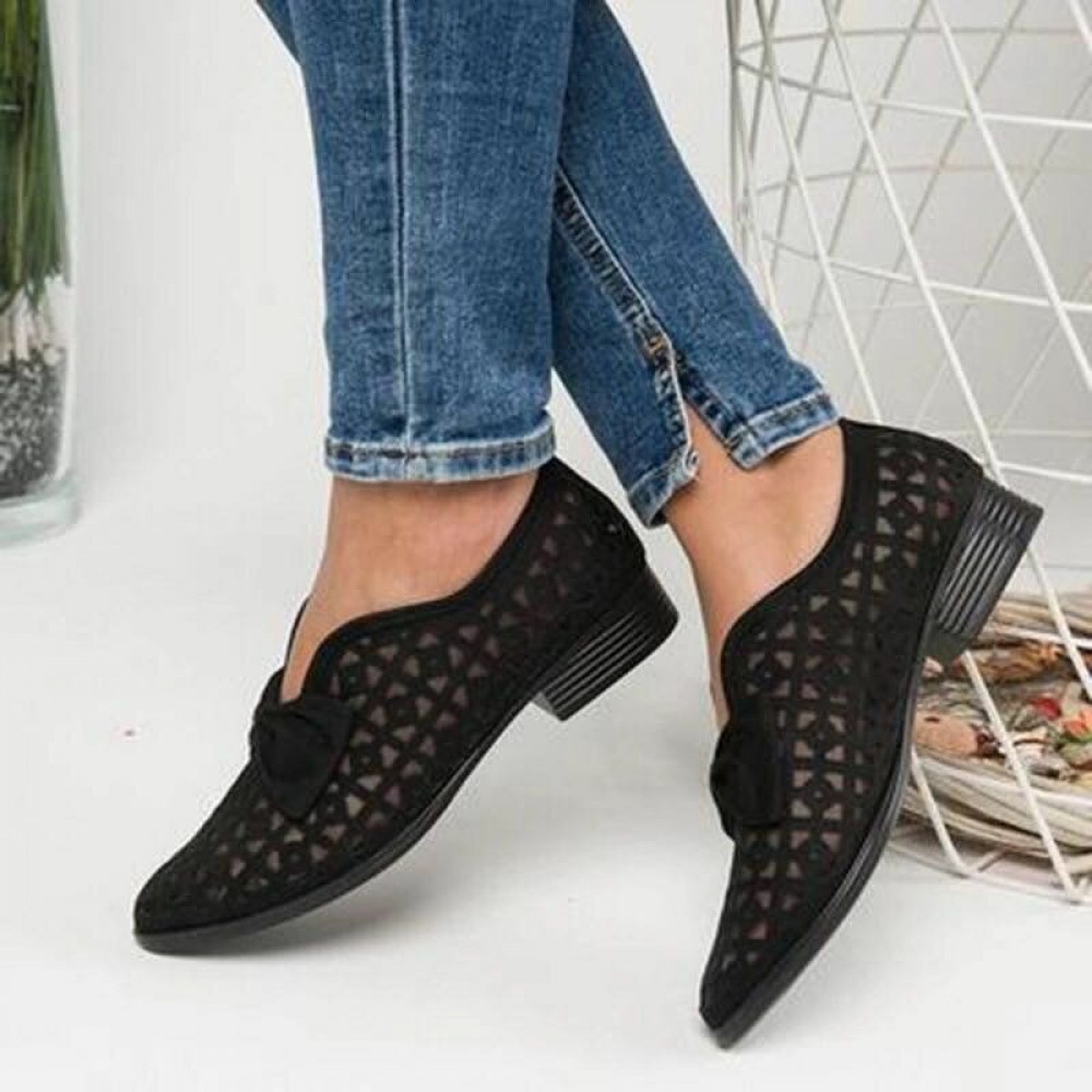 Plus Size Casual Butterfly Knot Hollow White Shoes for Women Plus Size Casual Butterfly Knot Hollow White Shoes for Women