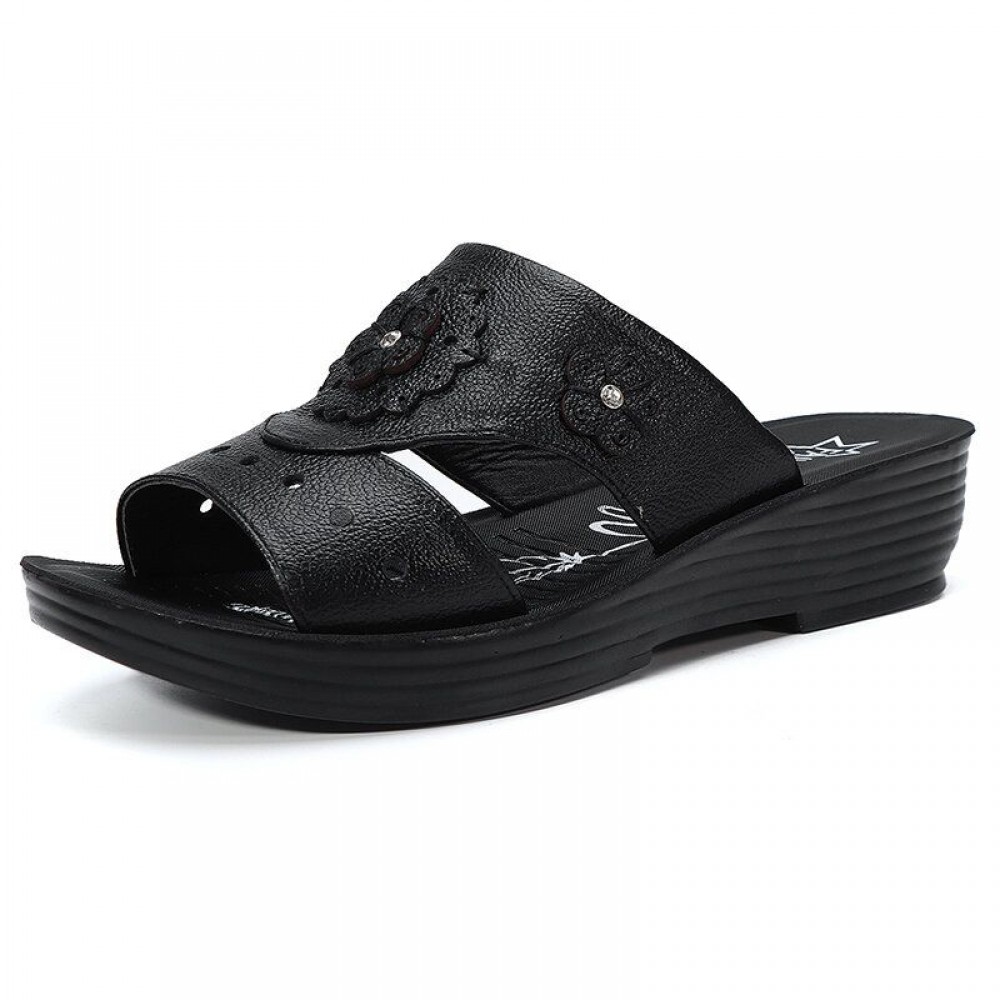 Women Daily Comfy Flowers Hollow Slip On Wedges Slippers Women Daily Comfy Flowers Hollow Slip On Wedges Slippers